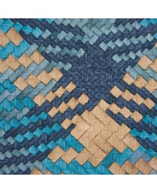 Tela Polipiel Diseño zigzag colores azules