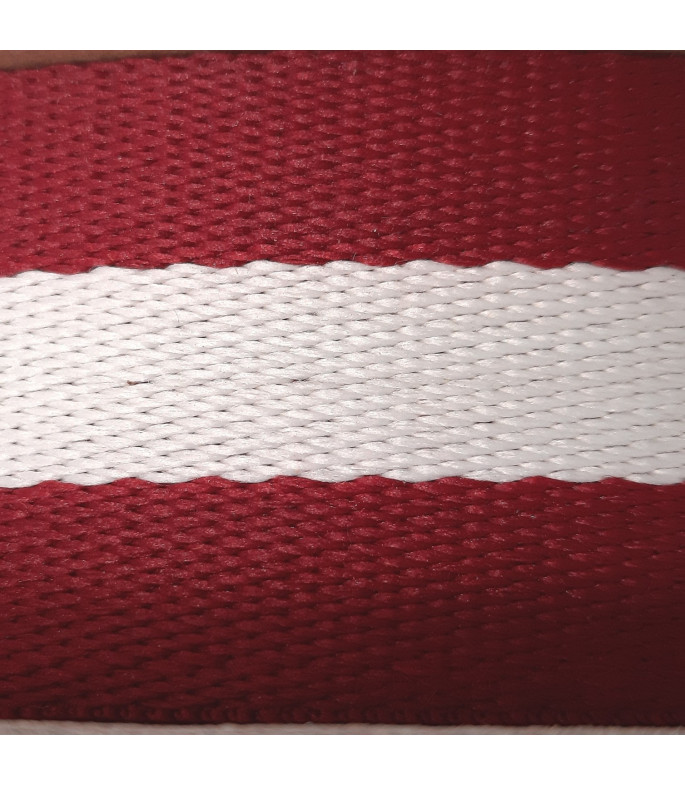 Cinta Mochila Listas Algodón Rojo