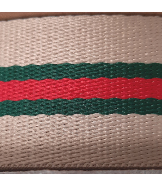 Cinta Mochila Listas Algodón Beige