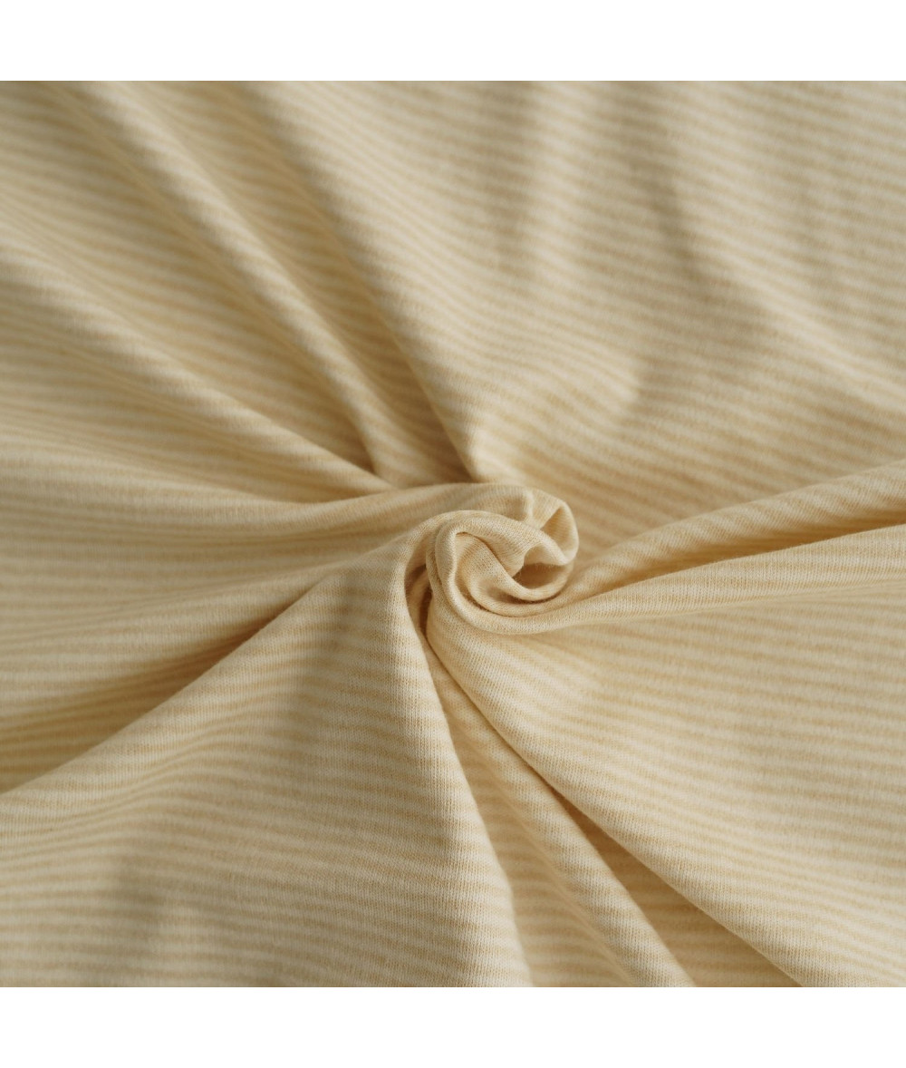 Purest Cotton Knit Stripes Ecru Brown