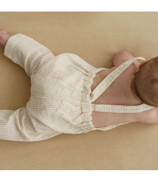 Purest Cotton Knit Stripes Ecru Brown