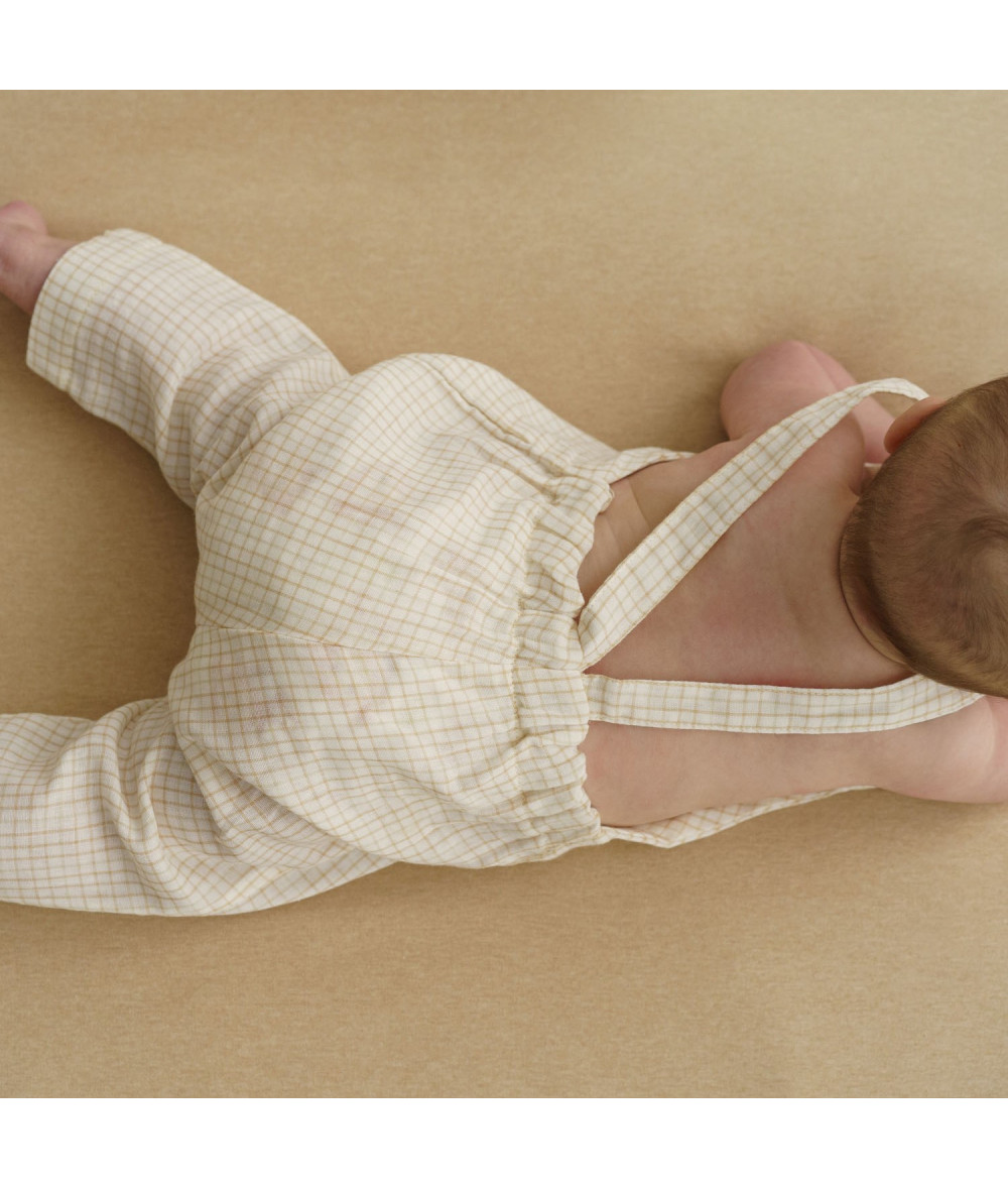 Purest Cotton Knit Stripes Ecru Brown