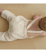 Purest Cotton Knit Stripes Ecru Brown