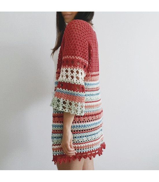 Kit Kimono a crochet Coral de Ahuyama