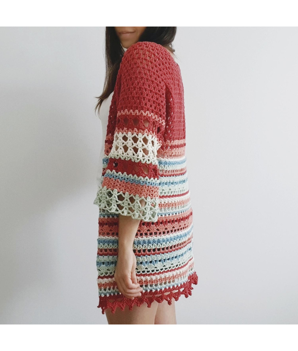 Kit Kimono a crochet Coral de Ahuyama
