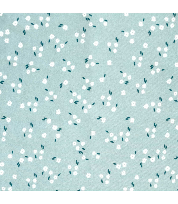 Tela Viyela Cotton Print Little Blue Flowers