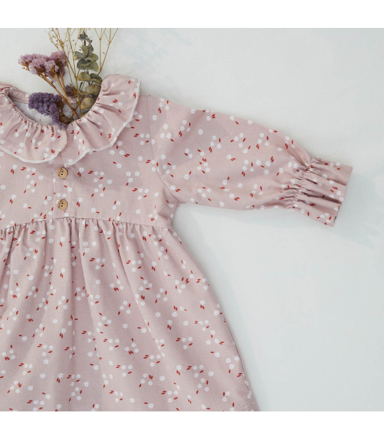 Tela Viyela Cotton Print Little Pink Flowers