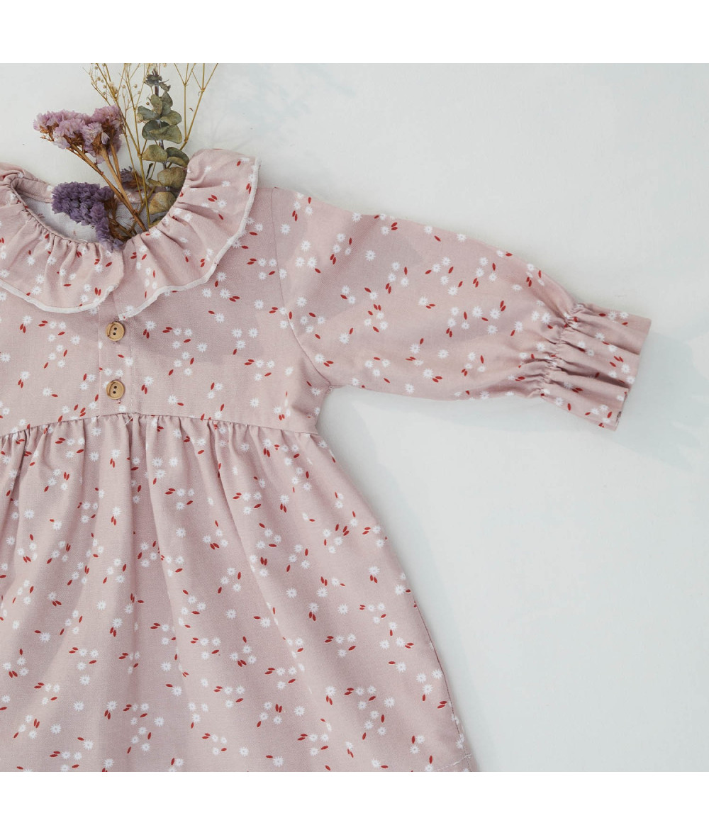 Tela Viyela Cotton Print Little Pink Flowers
