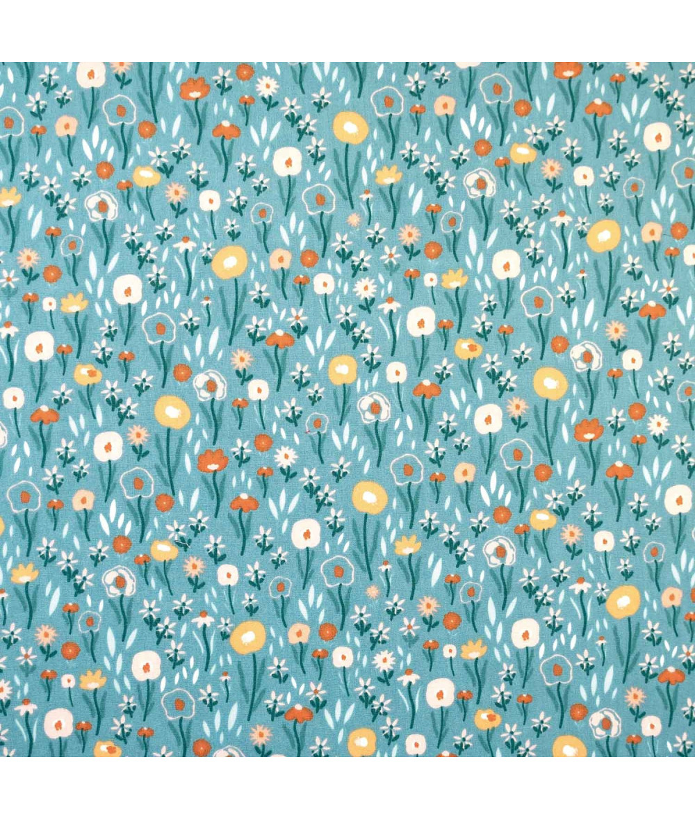 Popelín Retro Flowers