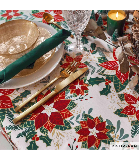 Tela Xmas Poplin Poinsettia