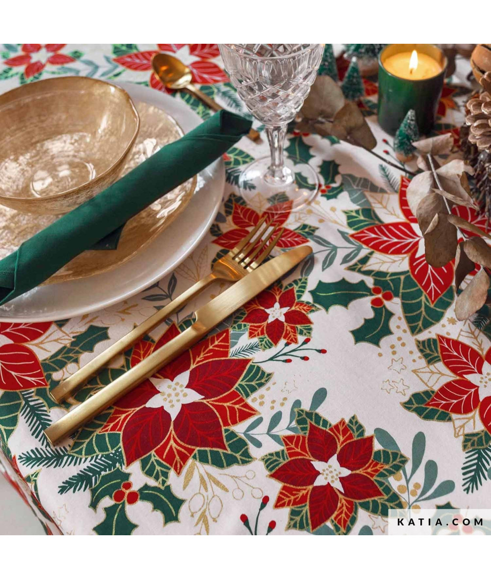 Tela Xmas Poplin Poinsettia