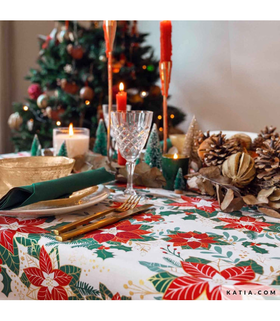 Tela Xmas Poplin Poinsettia