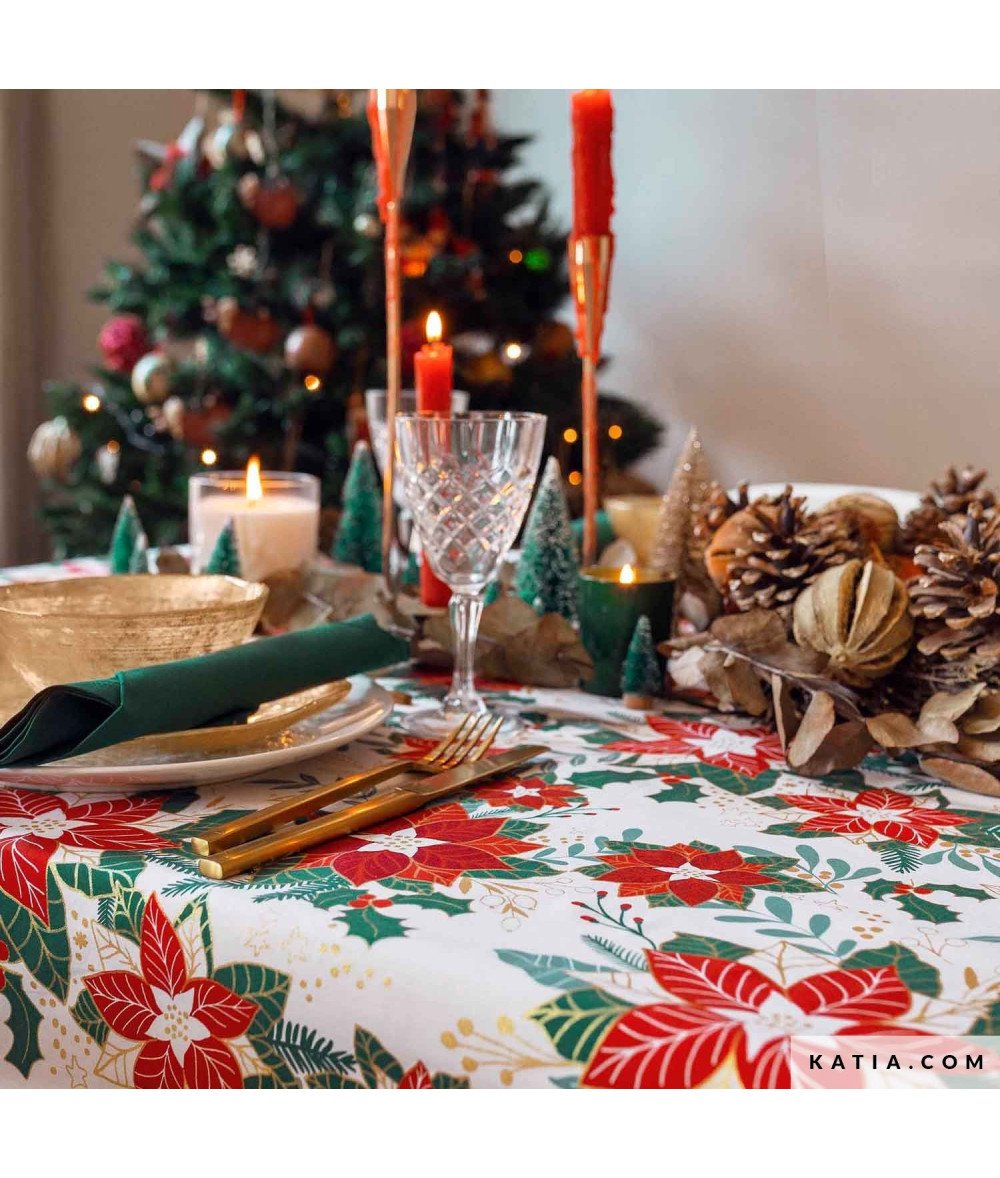 Tela Xmas Poplin Poinsettia