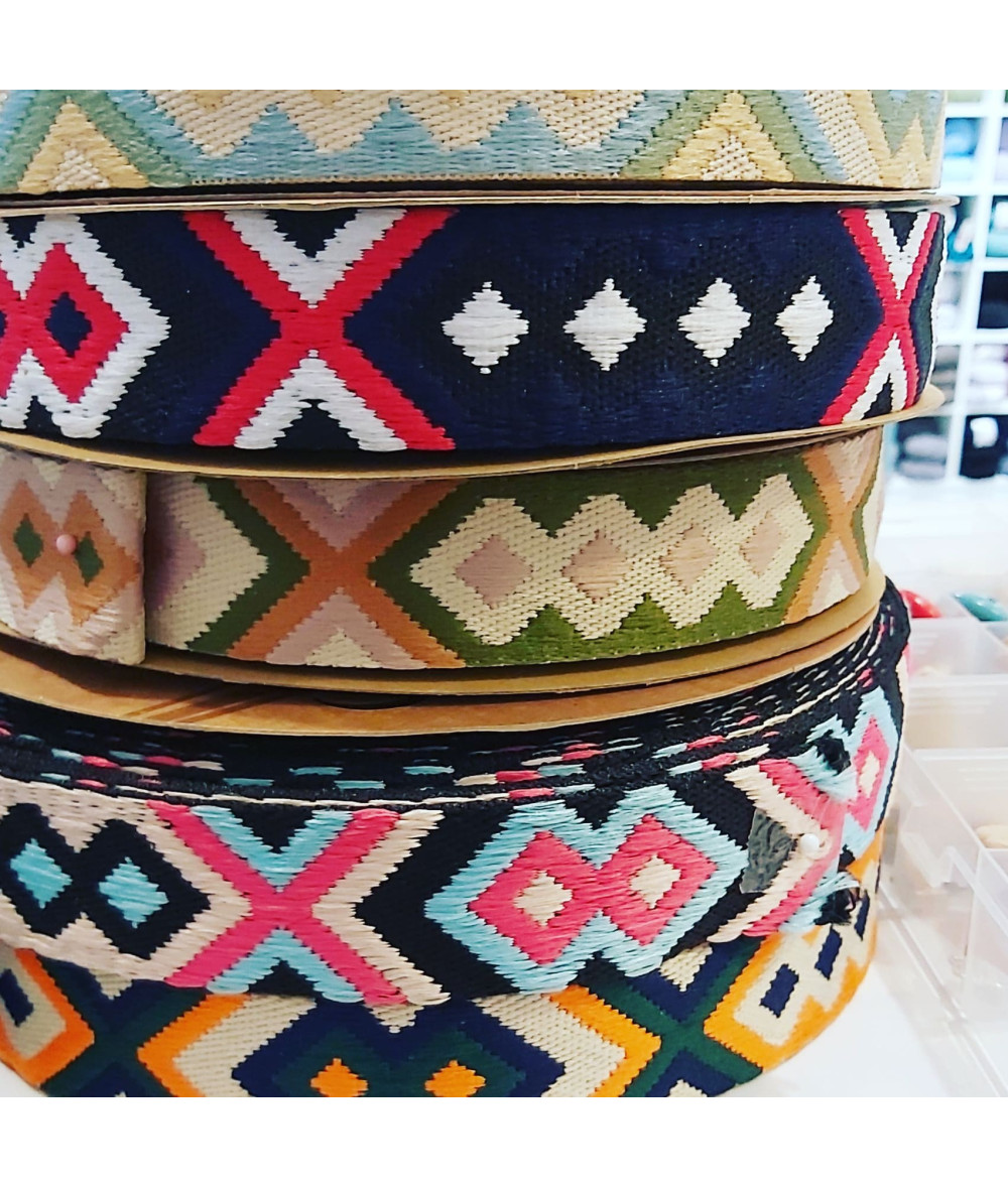 Cinta Étnica Azul mochila