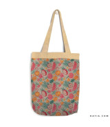 Tela Cork Gold Print Summer Fruits