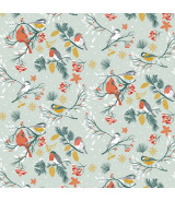 Tela Popelín Xmas Birds