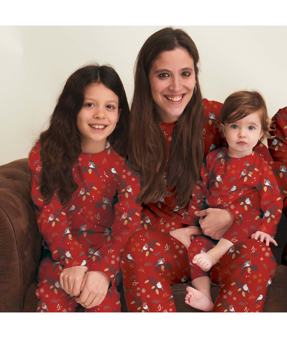 Tela Jersey Xmas Birds Time