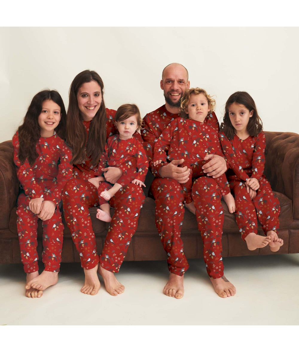Tela Jersey Xmas Birds Time