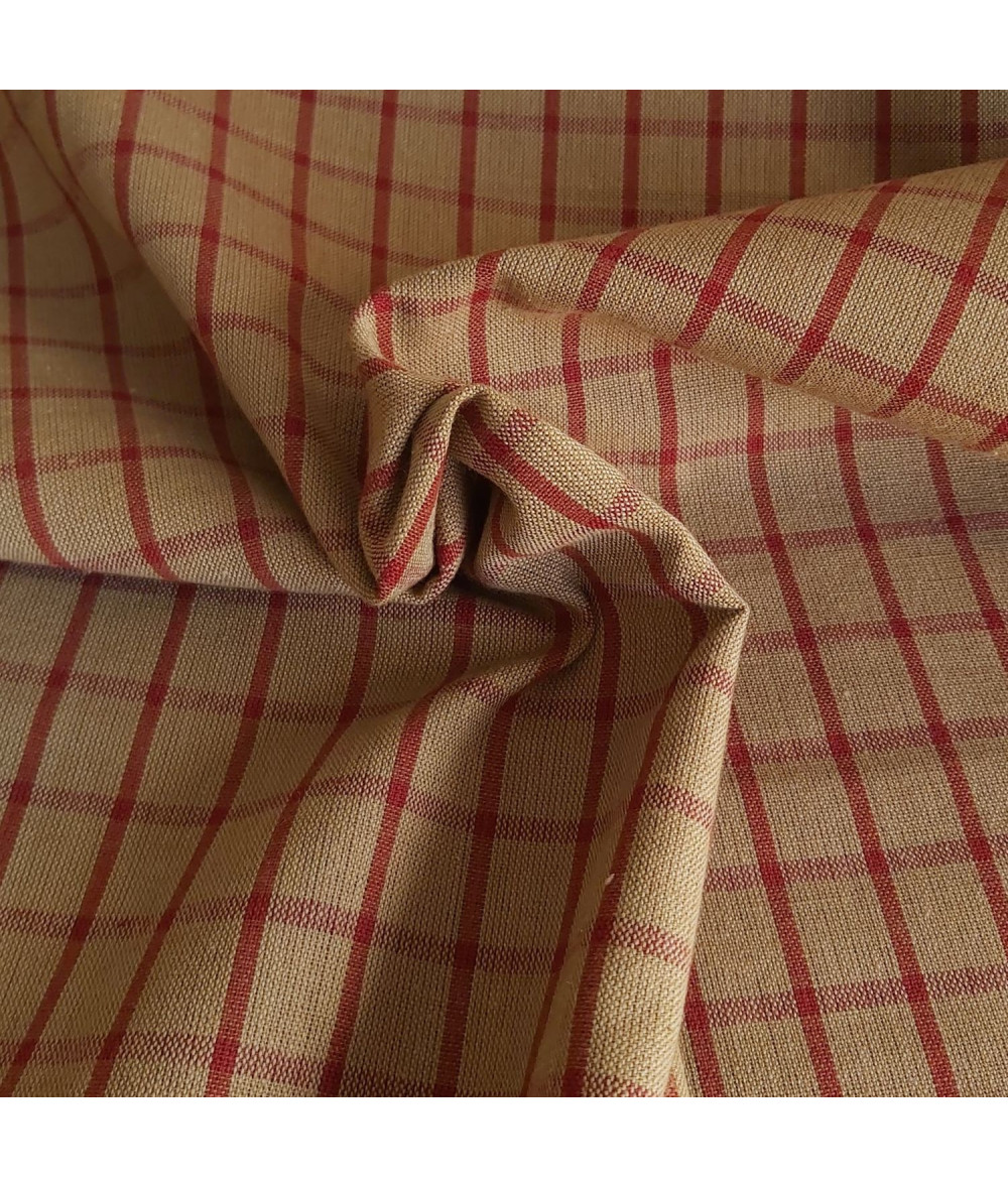 Tela Tramado Americano Willson Cuadros Granate - Patchwork