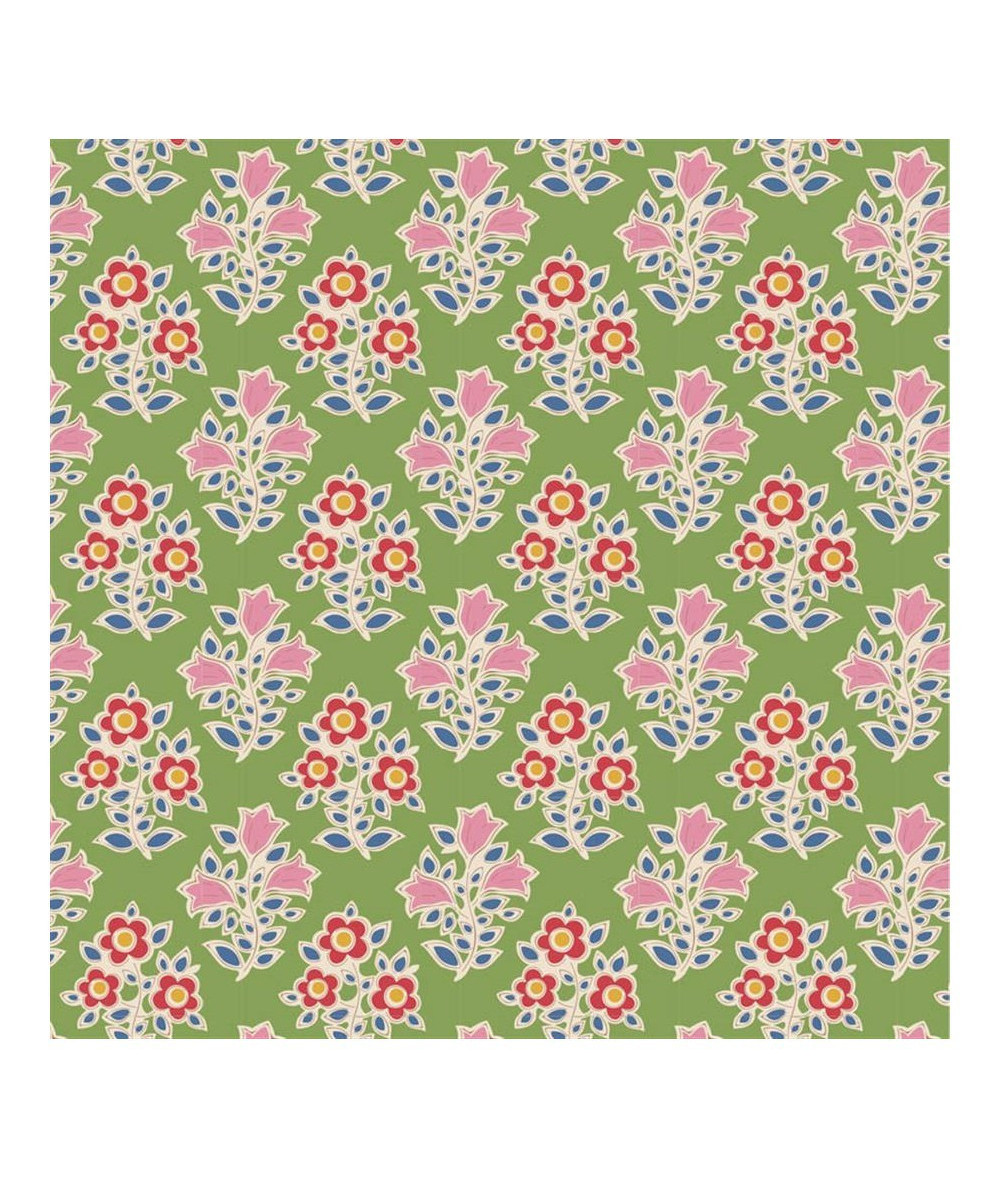 Tela Tilda Colección Jubilee- Farm Flowers Green