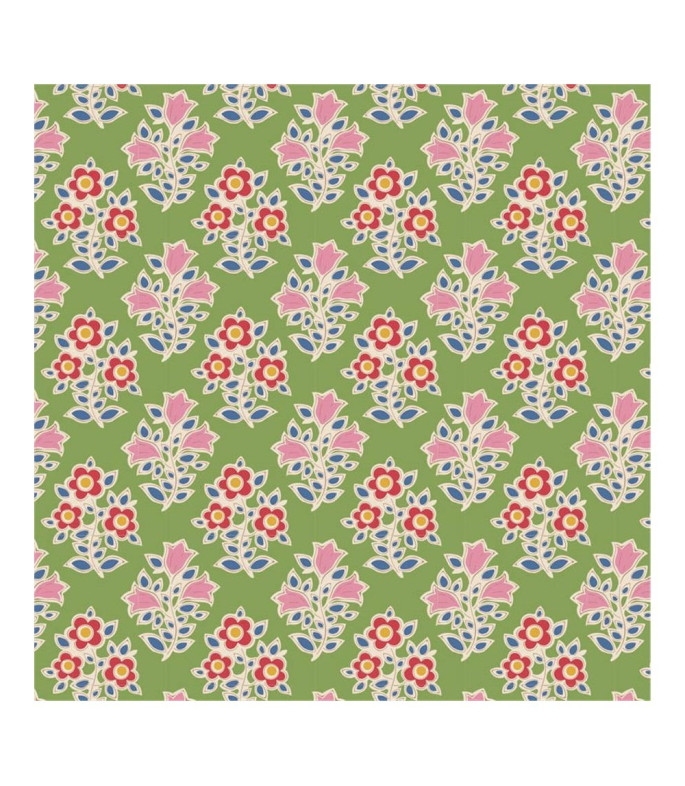 Tela Tilda Colección Jubilee- Farm Flowers Green