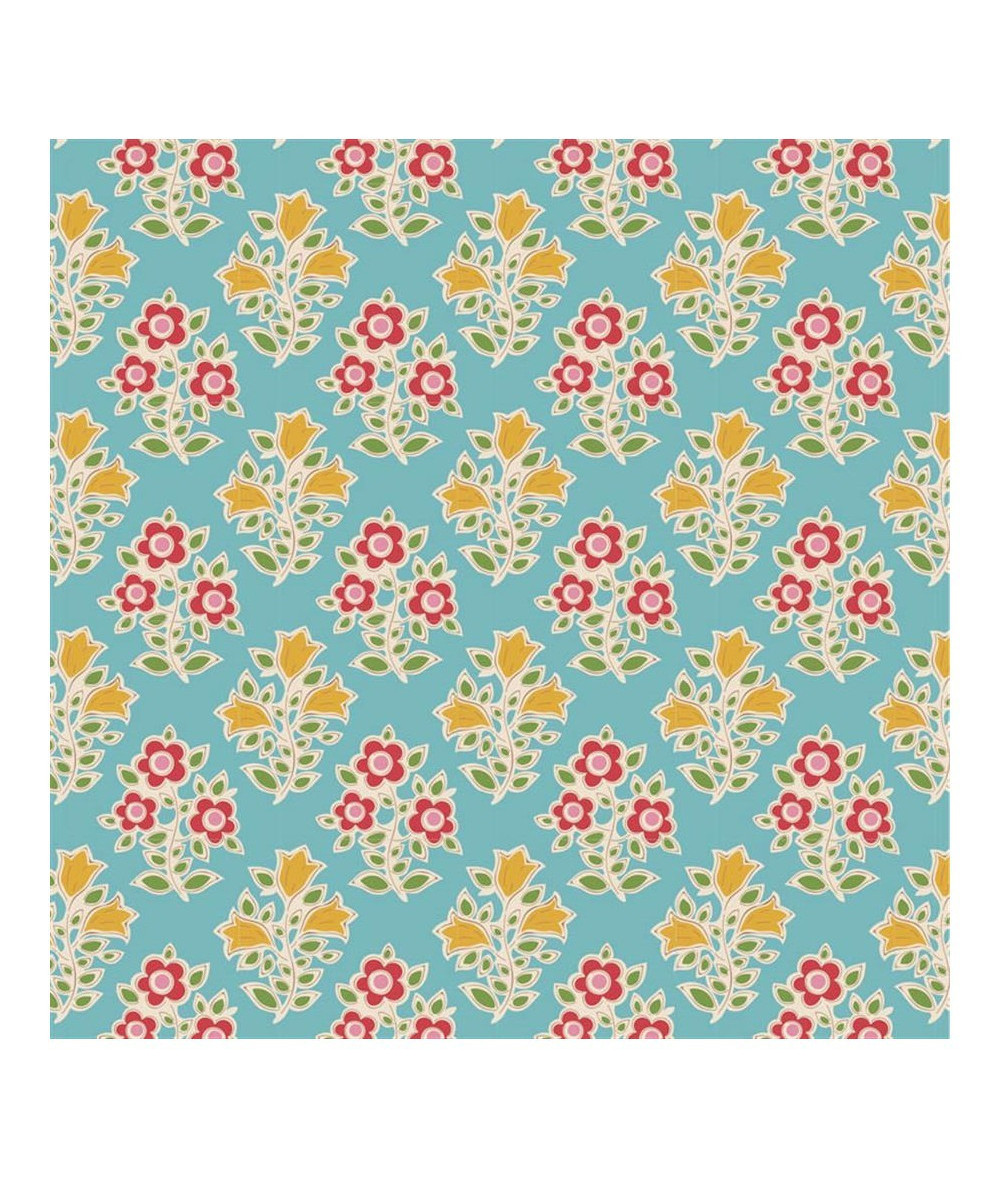 Tela Tilda Colección Jubilee- Farm Flowers Teal
