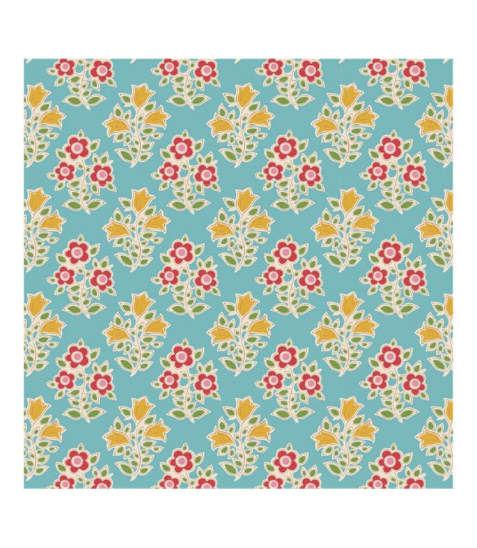 Tela Tilda Colección Jubilee- Farm Flowers Teal