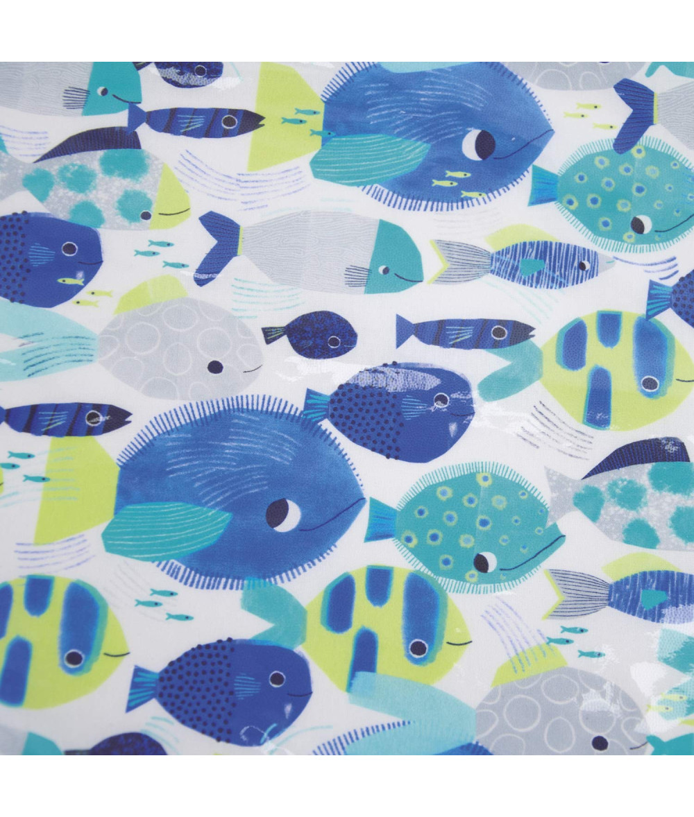 Tela plastica Cotton Laminated PU Tropical Neon Sea