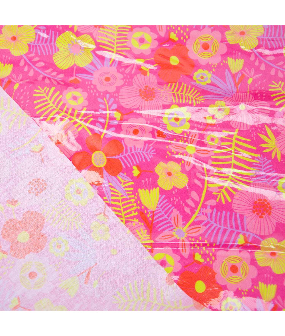 Tela plastica Cotton Laminated PU Tropical Fuchsia