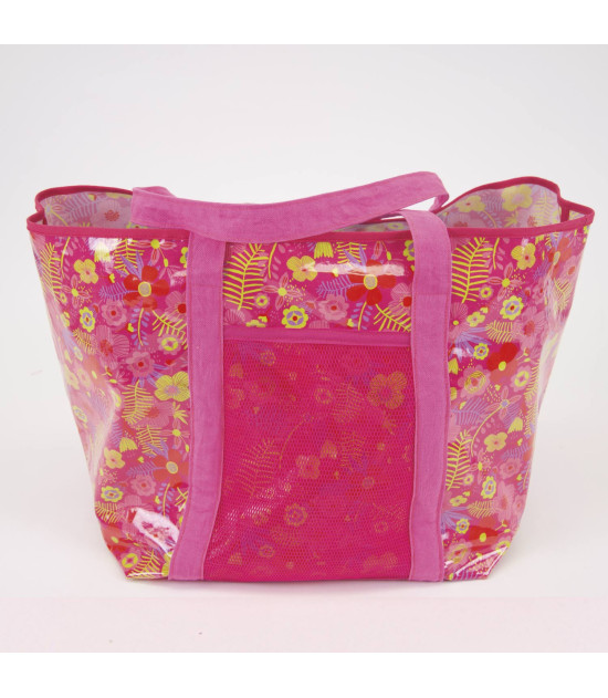 Tela plastica Cotton Laminated PU Tropical Fuchsia