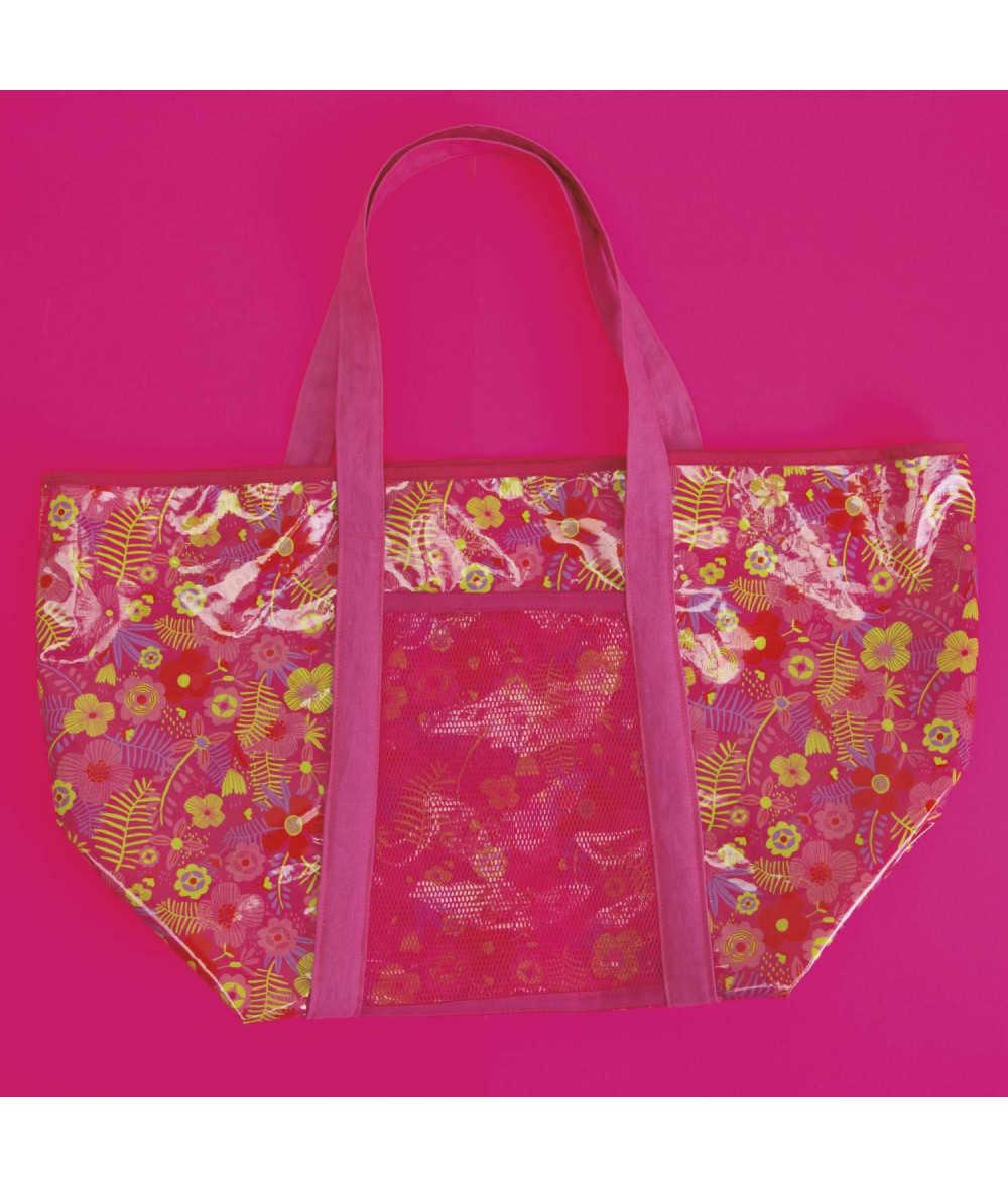 Tela plastica Cotton Laminated PU Tropical Fuchsia