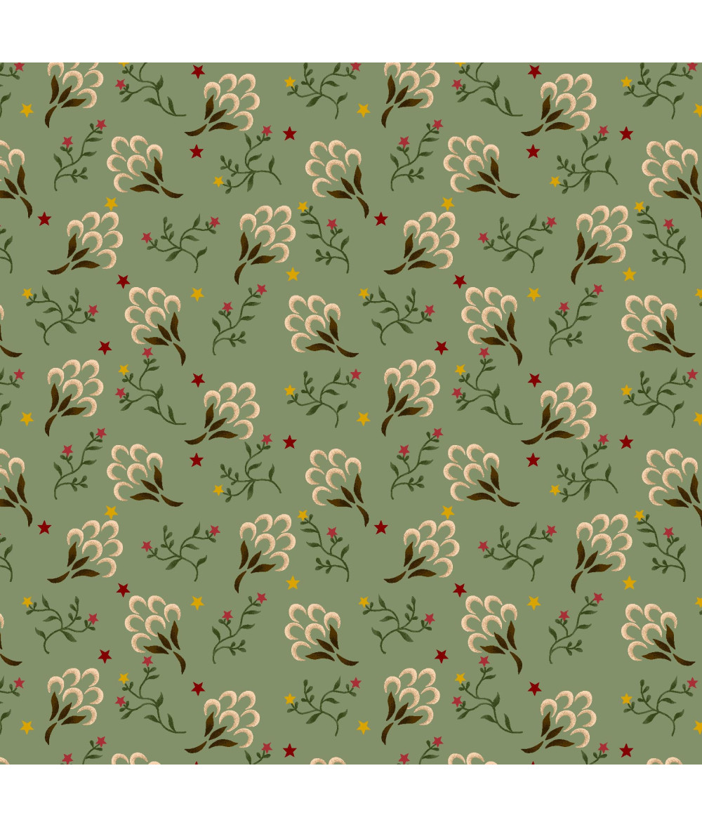 Tela Autumn Farmhouse Kim Diehl Verde Seco
