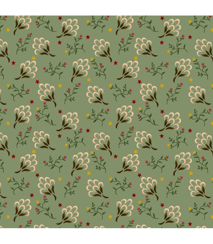 Tela Autumn Farmhouse Kim Diehl Verde Seco
