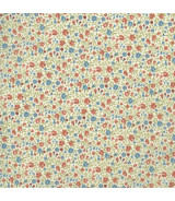 Tela Red, White & Beautiful Flores Rojas