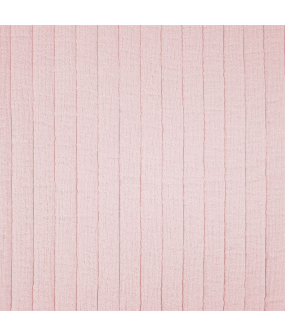 Tela Muselina acolchada en color rosa pastel
