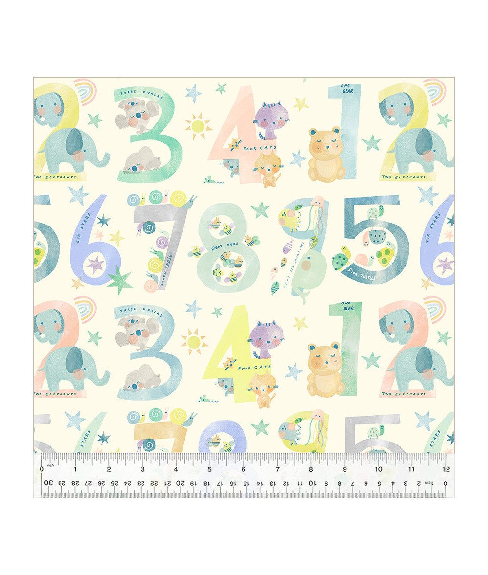 Tela Windham Fabrics Count on me Ivory Cotton