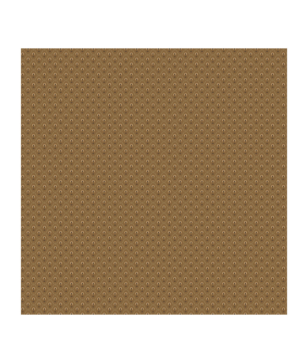 Tela colección Petite Jeanne Floral Tile Brown Cotton