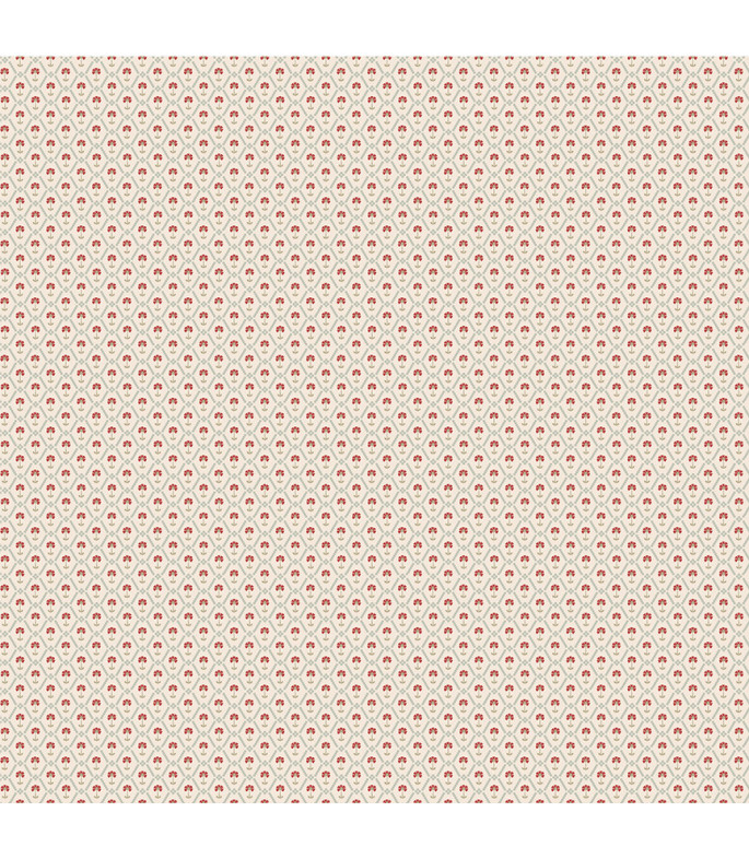 Tela colección Petite Jeanne Floral Tile Ivory Cotton