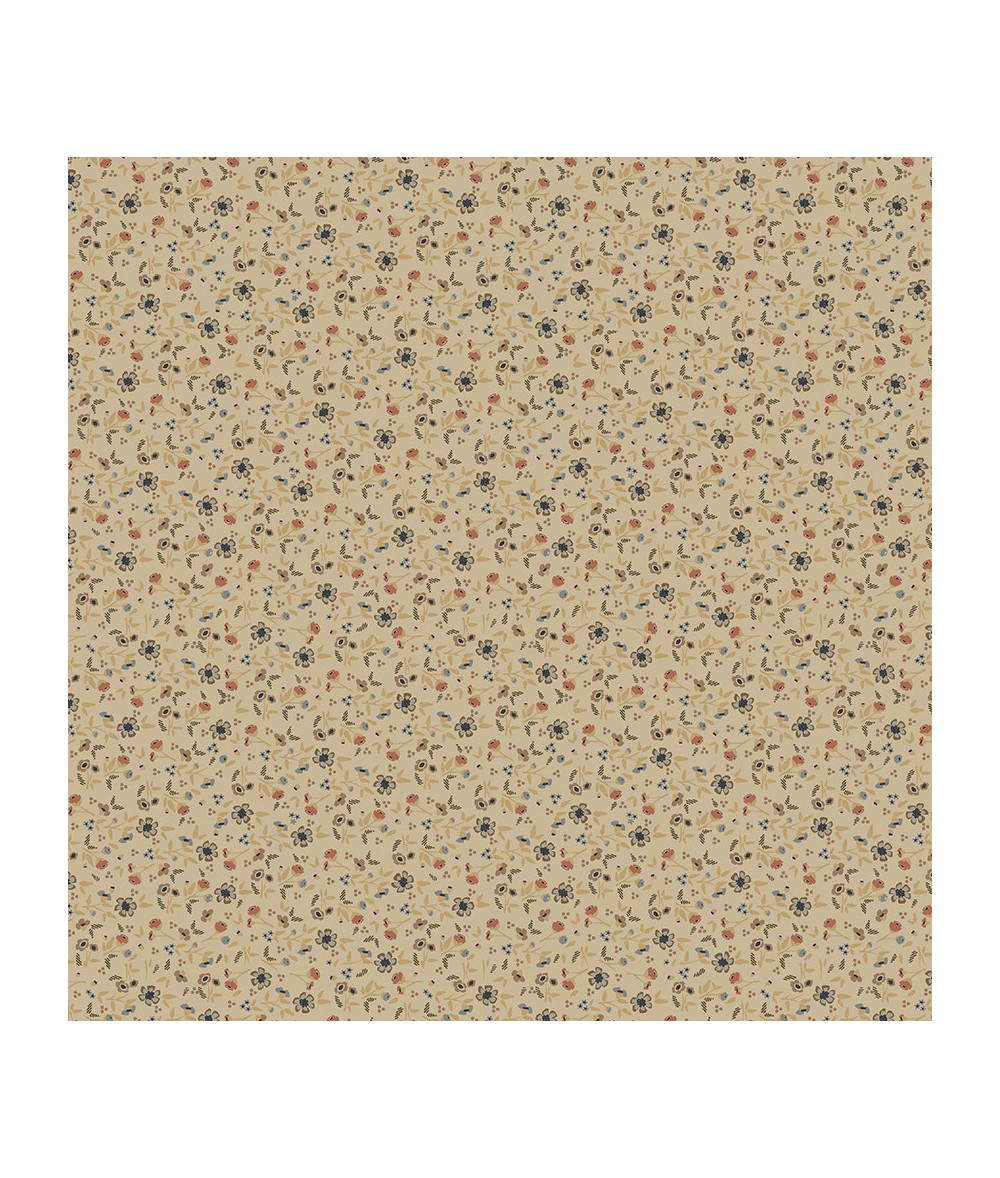 Tela colección Petite Jeanne Wild Flowers Taupe Cotton