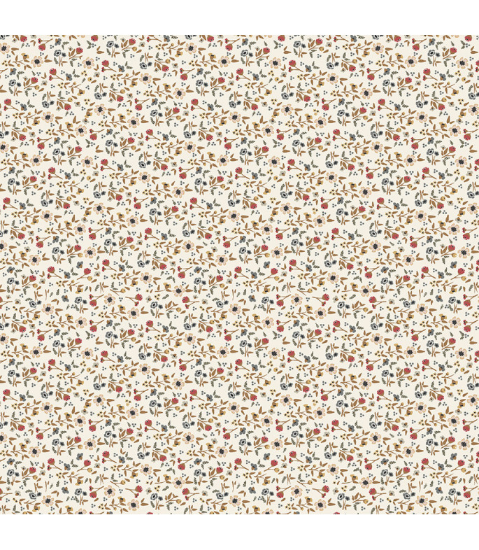 Tela colección Petite Jeanne Wild Flowers Ivory Cotton