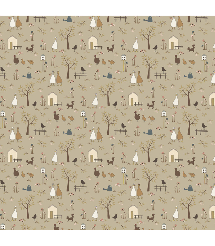 Tela colección Petite Jeanne Prairie Walk Taupe Cotton