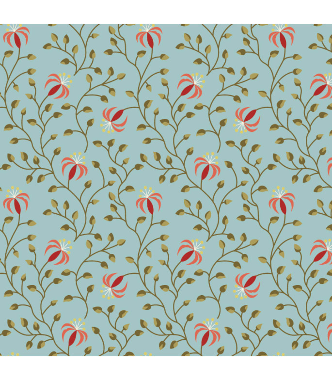 Tela Colección Beyond Time Lily Powder Blue