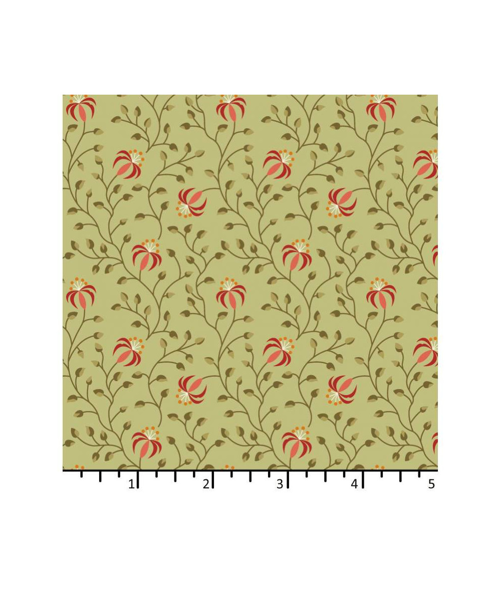 Tela Colección Beyond Time Lily Powder Light Olive