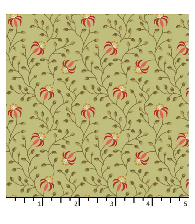 Tela Colección Beyond Time Lily Powder Light Olive