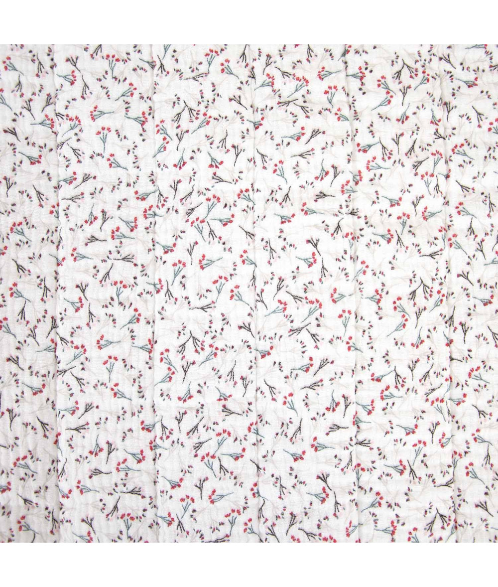 Tela Muselina Acolchada Linen Flowers