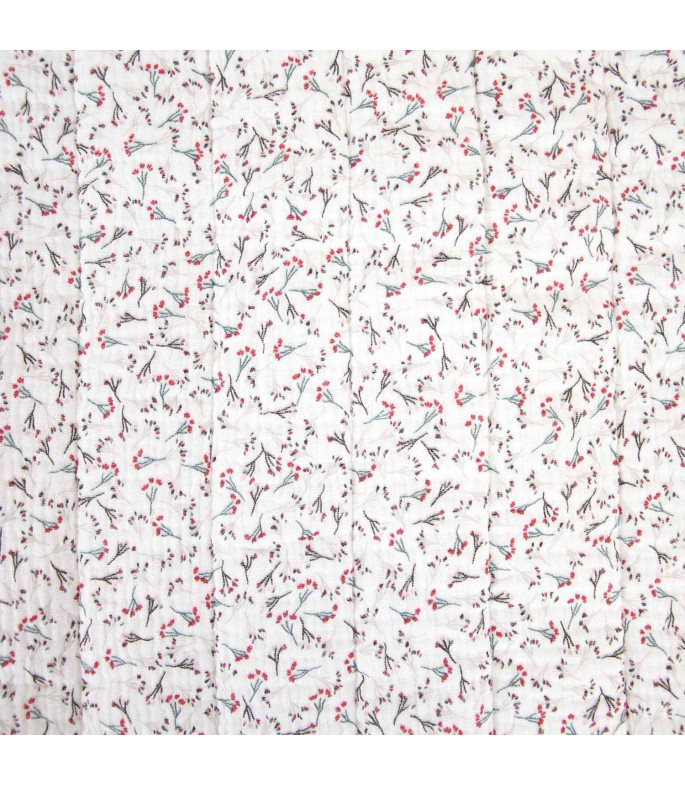 Tela Muselina Acolchada Linen Flowers