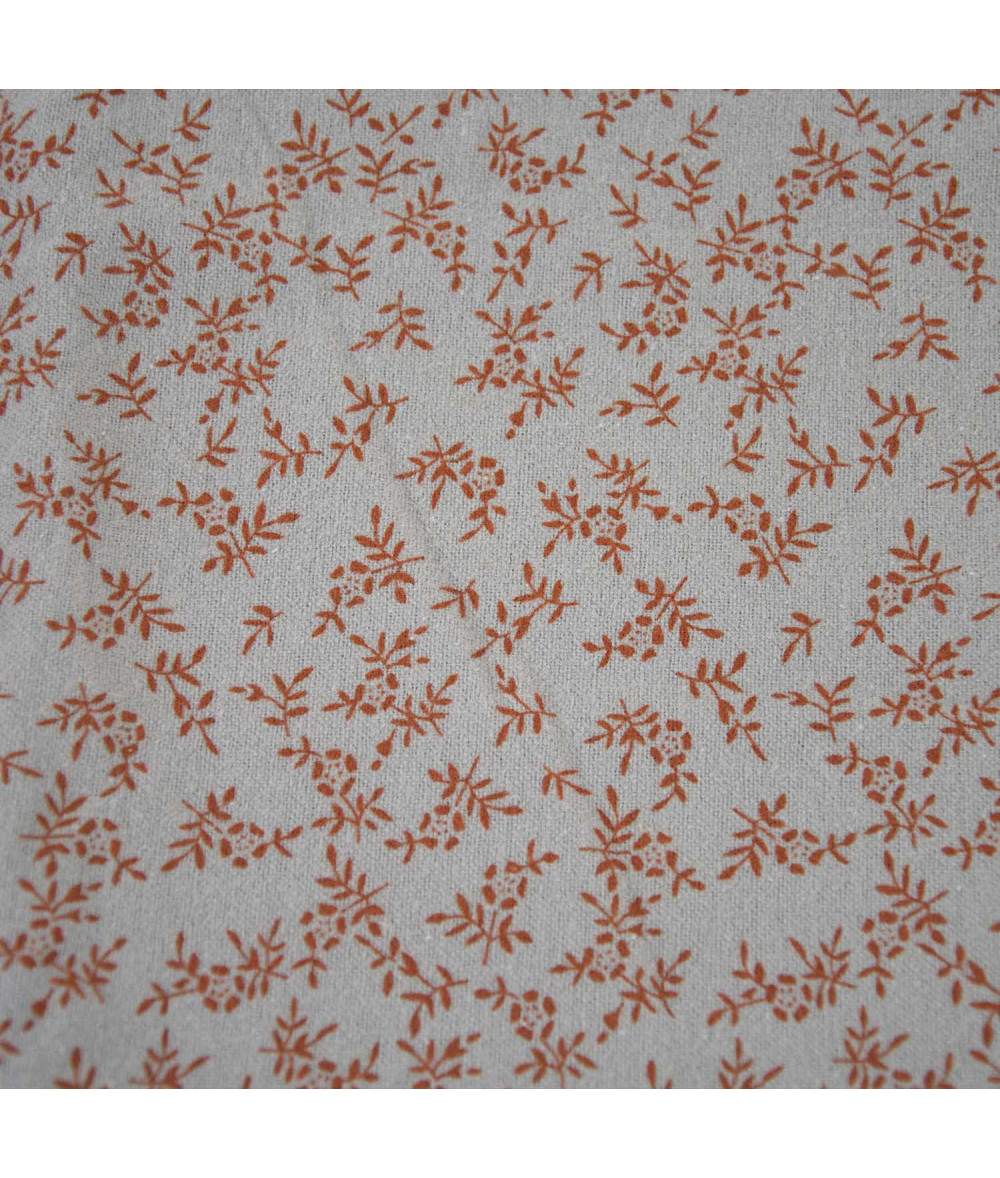 Tela franela algodón estampado de hojas
