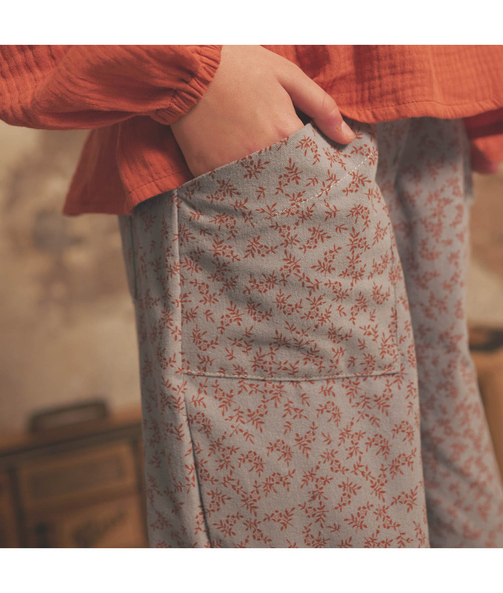 Tela franela algodón estampado de hojas