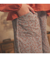 Tela franela algodón estampado de hojas