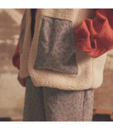 Tela franela algodón estampado de hojas